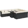 Image de vidaXL - 11-delige - Loungeset - met - kussens - poly - rattan - zwart