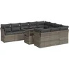 Image de vidaXL - 11-delige - Loungeset - met - kussens - poly - rattan - grijs