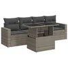 Image de vidaXL - 5-delige - Loungeset - met - kussens - poly - rattan - grijs