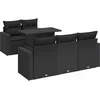 Image de vidaXL - 6-delige - Loungeset - met - kussens - poly - rattan - zwart