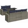 Image de vidaXL - 6-delige - Loungeset - met - kussens - poly - rattan - acacia - grijs