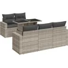 Image de vidaXL - 6-delige - Loungeset - met - kussens - poly - rattan - lichtgrijs