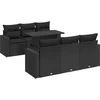Image de vidaXL - 7-delige - Loungeset - met - kussens - poly - rattan - zwart