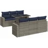 Image de vidaXL - 7-delige - Loungeset - met - kussens - poly - rattan - acacia - grijs