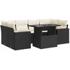 Image de vidaXL - 7-delige - Loungeset - met - kussens - poly - rattan - zwart