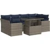 Image de vidaXL - 7-delige - Loungeset - met - kussens - poly - rattan - acacia - grijs