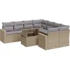 Image de vidaXL - 9-delige - Loungeset - met - kussens - poly - rattan - beige