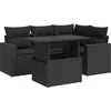 Image de vidaXL - 5-delige - Loungeset - met - kussens - poly - rattan - zwart