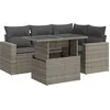 Image de vidaXL - 5-delige - Loungeset - met - kussens - poly - rattan - grijs