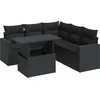 Image de vidaXL - 6-delige - Loungeset - met - kussens - poly - rattan - zwart