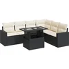 Image de vidaXL - 7-delige - Loungeset - met - kussens - poly - rattan - zwart