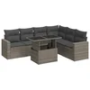 Image de vidaXL - 7-delige - Loungeset - met - kussens - poly - rattan - grijs