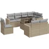 Image de vidaXL - 9-delige - Loungeset - met - kussens - poly - rattan - beige