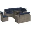 Image de vidaXL - 9-delige - Loungeset - met - kussens - poly - rattan - acacia - grijs