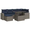 Image de vidaXL - 7-delige - Loungeset - met - kussens - poly - rattan - acacia - grijs