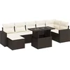 Image de vidaXL - 8-delige - Loungeset - met - kussens - poly - rattan - bruin