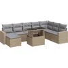 Image de vidaXL - 9-delige - Loungeset - met - kussens - poly - rattan - beige