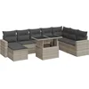 Image de vidaXL - 9-delige - Loungeset - met - kussens - poly - rattan - lichtgrijs