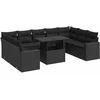 Image de vidaXL - 10-delige - Loungeset - met - kussens - poly - rattan - zwart