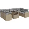 Image de vidaXL - 10-delige - Loungeset - met - kussens - poly - rattan - beige