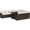 Image de vidaXL - 11-delige - Loungeset - met - kussens - poly - rattan - bruin