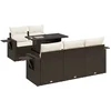 Image de vidaXL - 6-delige - Loungeset - met - kussens - poly - rattan - bruin