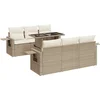 Image de vidaXL - 7-delige - Loungeset - met - kussens - poly - rattan - beige