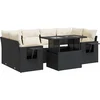 Image de vidaXL - 7-delige - Loungeset - met - kussens - poly - rattan - zwart