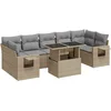 Image de vidaXL - 8-delige - Loungeset - met - kussens - poly - rattan - beige