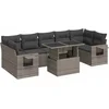 Image de vidaXL - 8-delige - Loungeset - met - kussens - poly - rattan - grijs