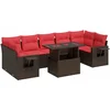 Image de vidaXL - 8-delige - Loungeset - met - kussens - poly - rattan - acacia - bruin