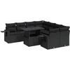 Image de vidaXL - 9-delige - Loungeset - met - kussens - poly - rattan - zwart