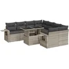 Image de vidaXL - 9-delige - Loungeset - met - kussens - poly - rattan - lichtgrijs