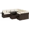 Image de vidaXL - 9-delige - Loungeset - met - kussens - poly - rattan - bruin