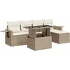 Image de vidaXL - 6-delige - Loungeset - met - kussens - poly - rattan - beige
