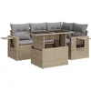 Image de vidaXL - 5-delige - Loungeset - met - kussens - poly - rattan - beige