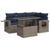 Image de vidaXL - 5-delige - Loungeset - met - kussens - poly - rattan - acacia - grijs