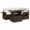 Image de vidaXL - 5-delige - Loungeset - met - kussens - poly - rattan - bruin