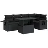Image de vidaXL - 6-delige - Loungeset - met - kussens - poly - rattan - zwart