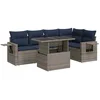 Image de vidaXL - 6-delige - Loungeset - met - kussens - poly - rattan - acacia - grijs