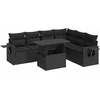 Image de vidaXL - 7-delige - Loungeset - met - kussens - poly - rattan - zwart