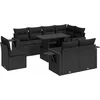 Image de vidaXL - 9-delige - Loungeset - met - kussens - poly - rattan - zwart