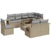 Image de vidaXL - 9-delige - Loungeset - met - kussens - poly - rattan - beige