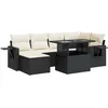 Image de vidaXL - 7-delige - Loungeset - met - kussens - poly - rattan - zwart