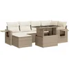 Image de vidaXL - 7-delige - Loungeset - met - kussens - poly - rattan - beige