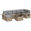 Image de vidaXL - 8-delige - Loungeset - met - kussens - poly - rattan - beige