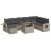 Image de vidaXL - 9-delige - Loungeset - met - kussens - poly - rattan - lichtgrijs