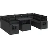 Image de vidaXL - 10-delige - Loungeset - met - kussens - poly - rattan - zwart