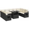 Image de vidaXL - 10-delige - Loungeset - met - kussens - poly - rattan - zwart