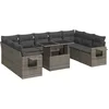 Image de vidaXL - 10-delige - Loungeset - met - kussens - poly - rattan - grijs